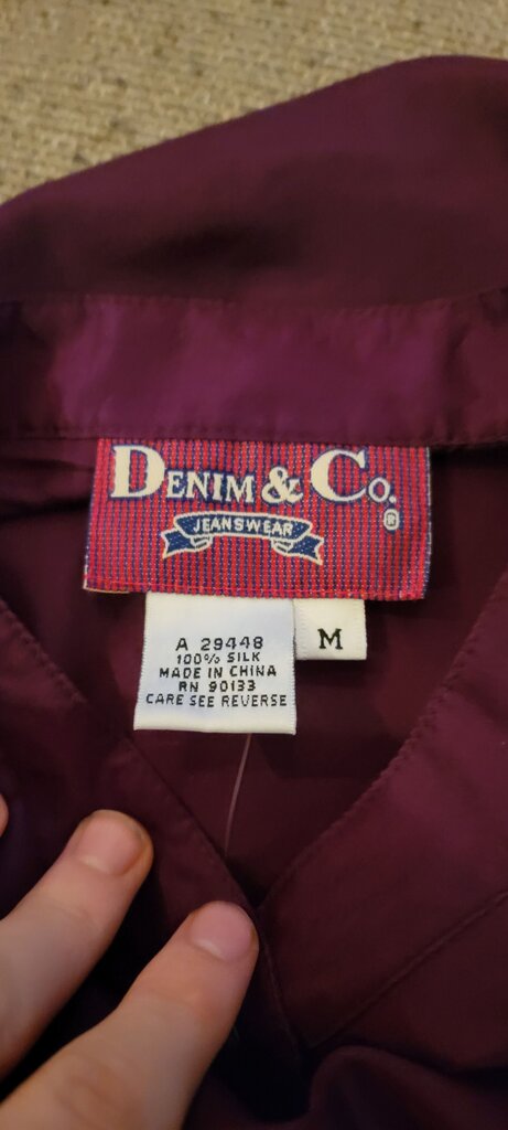 Denim & Co. Purple Silk Blouse