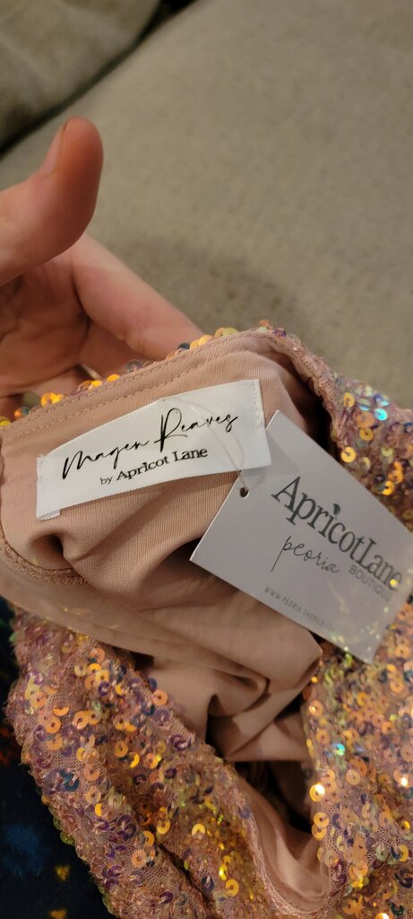 Pink Sequin Long Sleeve Top