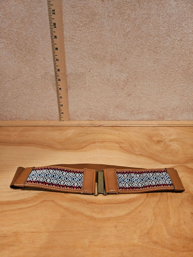 Stylish Fabric and Leather Belt
