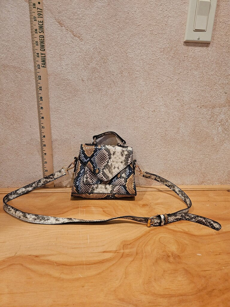 Snakeskin Mini Crossbody Handbag