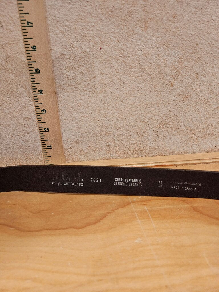 Brown Leather Belt with Metal Buckle