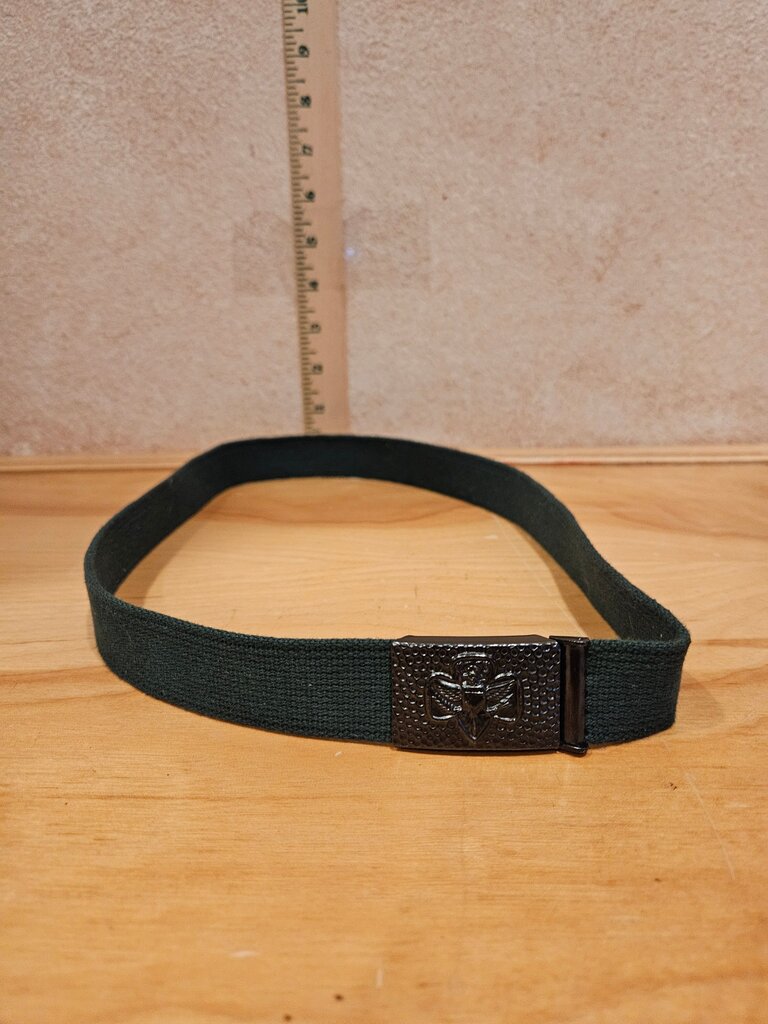 Green Canvas Belt with Metal Buckle
