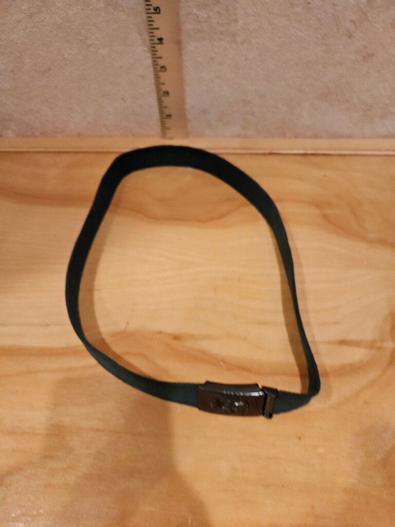 Green Canvas Belt with Metal Buckle