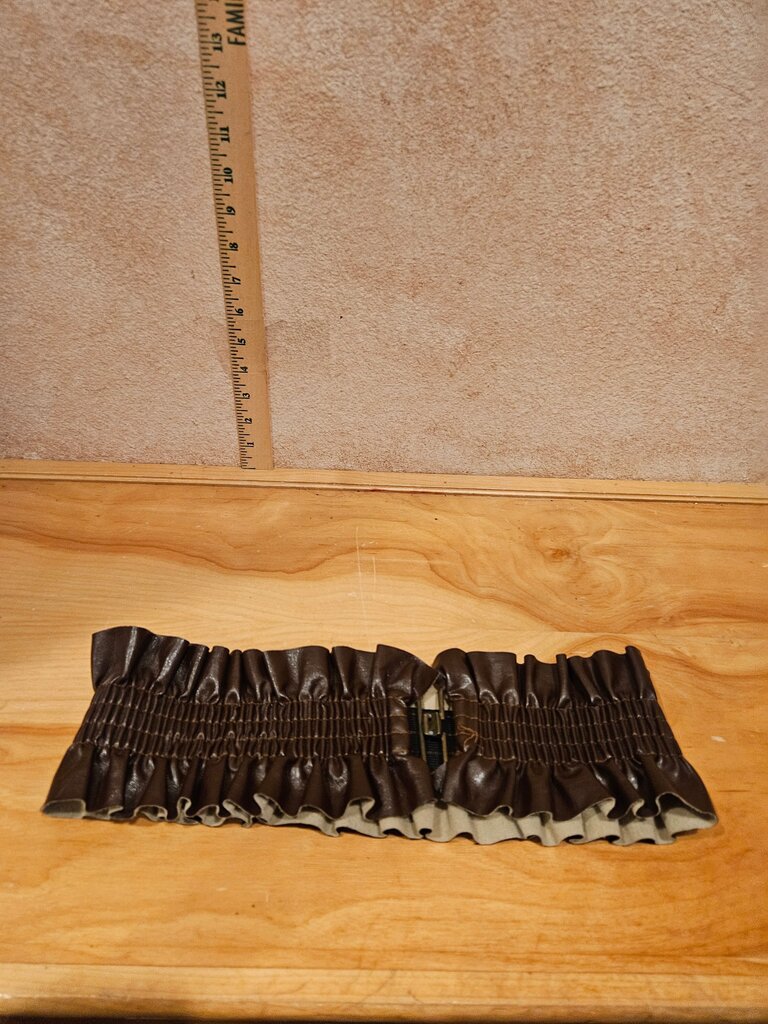 Brown Ruffled Elastic Waistband