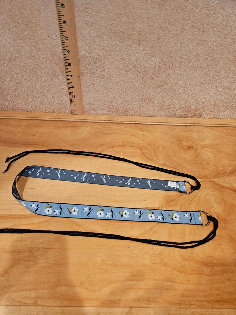 Blue Floral Print Cord Adjustable Headband