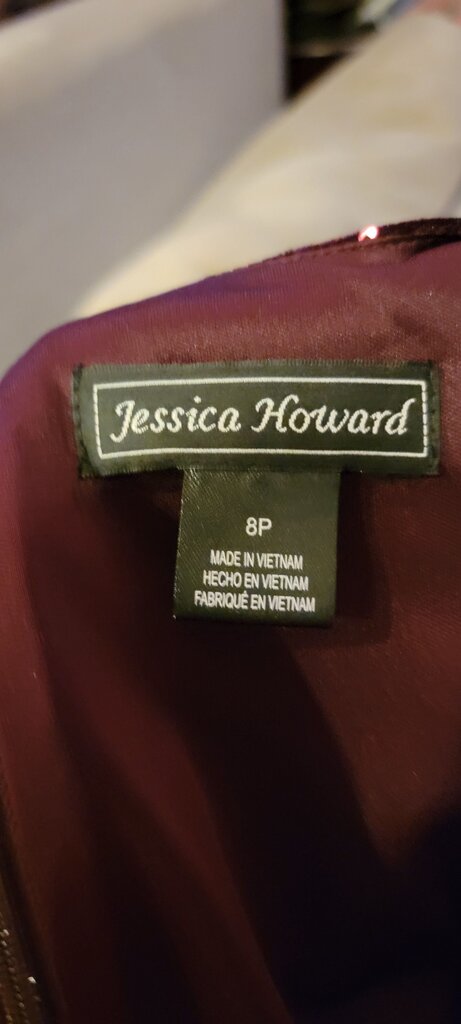 Jessica Howard Burgundy Sequin Dress