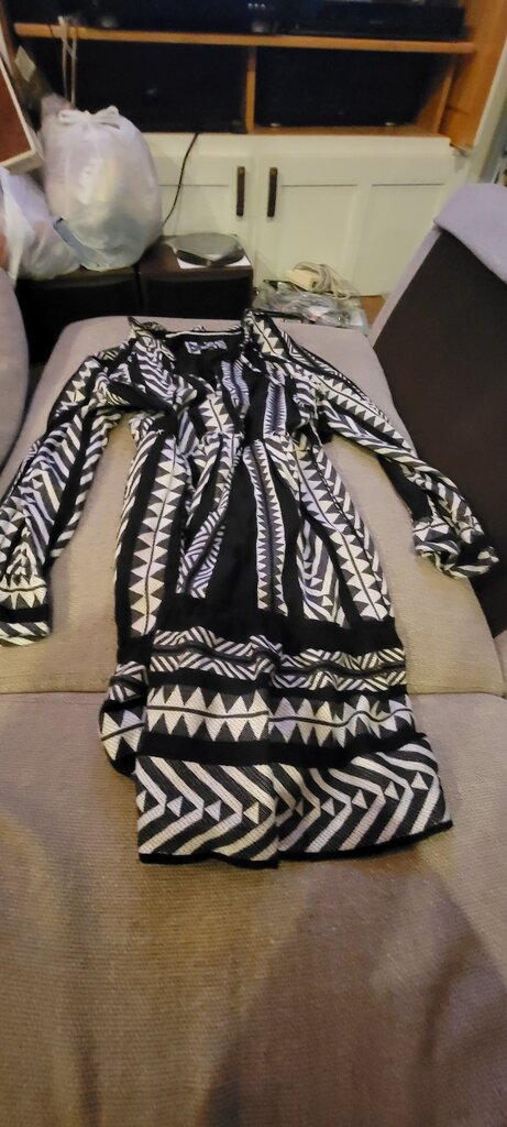 M&Eve Women's Black and White Geometric Print Dress
