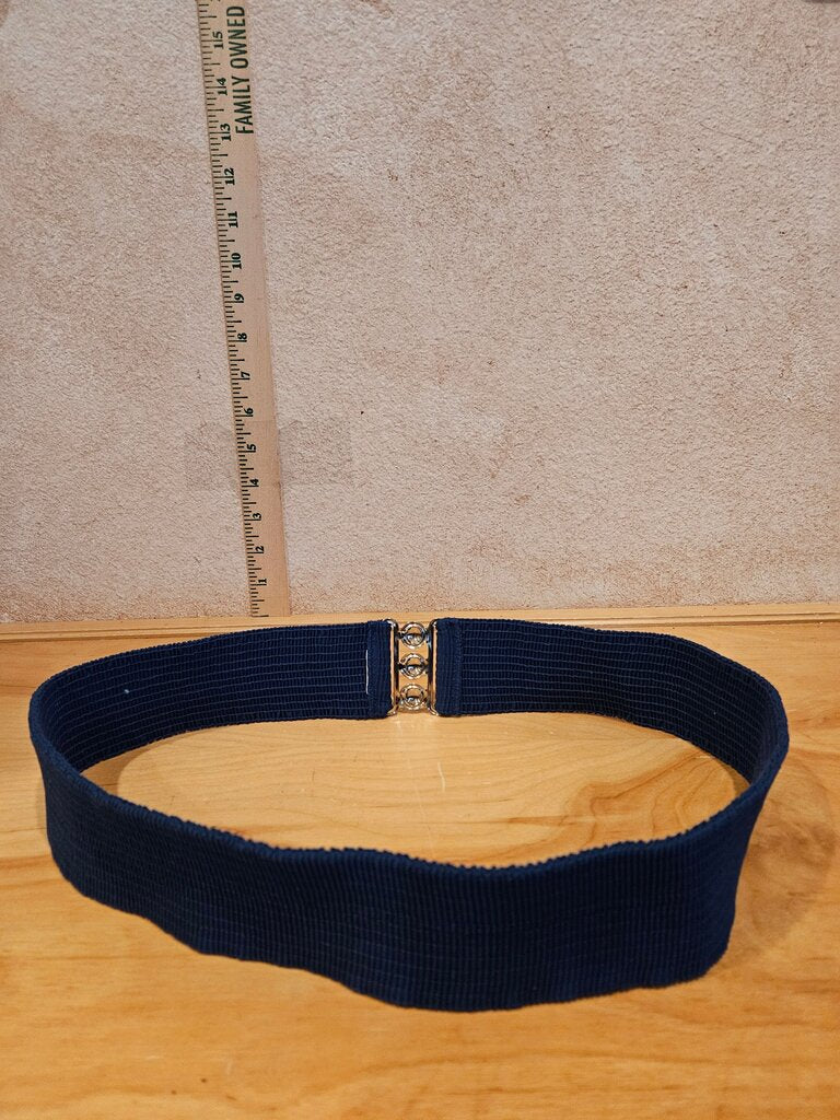 Women's Navy Elastic Fashion Belt