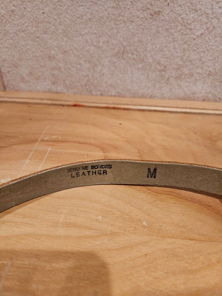 Vintage Black Leather Belt with Horse Head Buckle