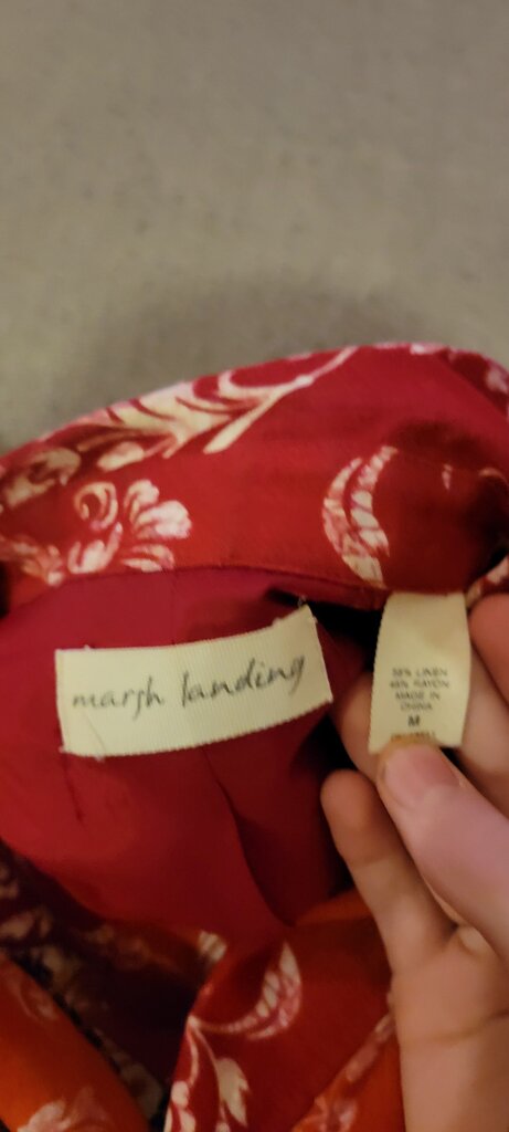 Marsh Landing Floral Print Button-Up Shirt