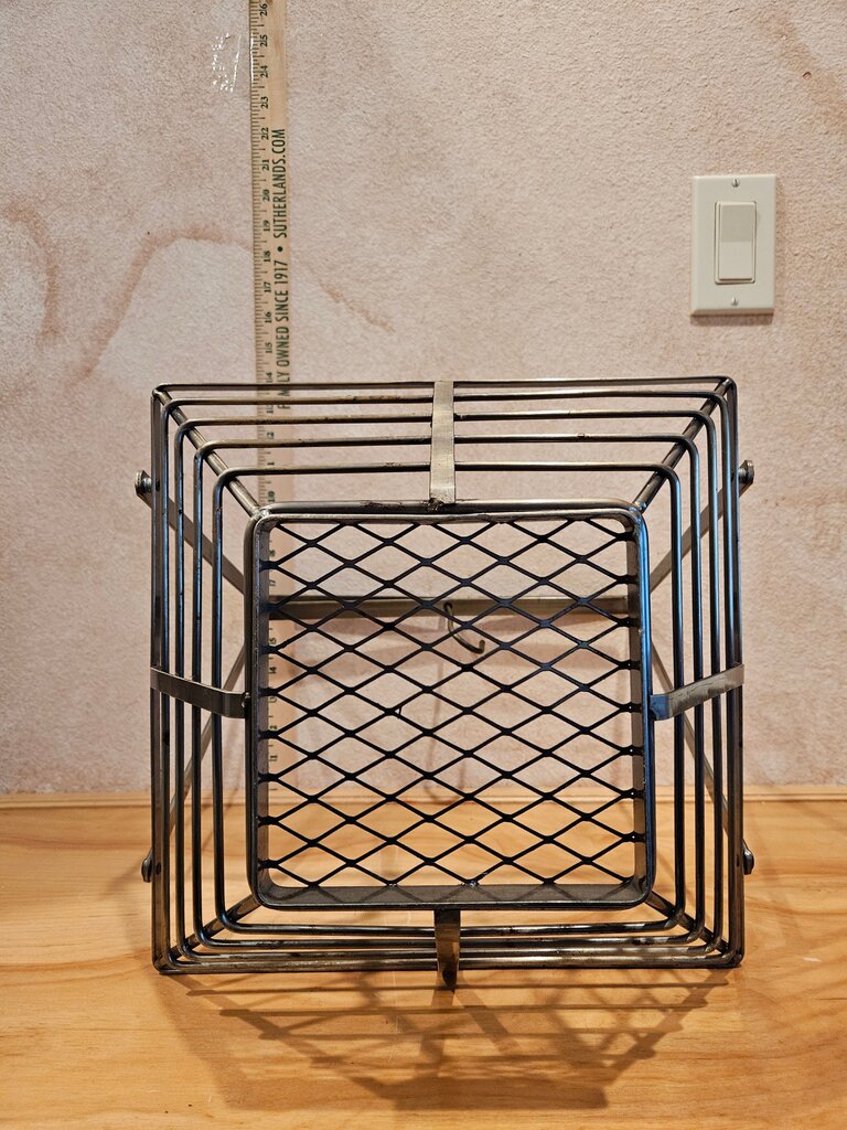 Gourmet Basics by Mikasa Rustic Basket with Banana Hook, Metal Wire Storage Basket w Hanging Hook