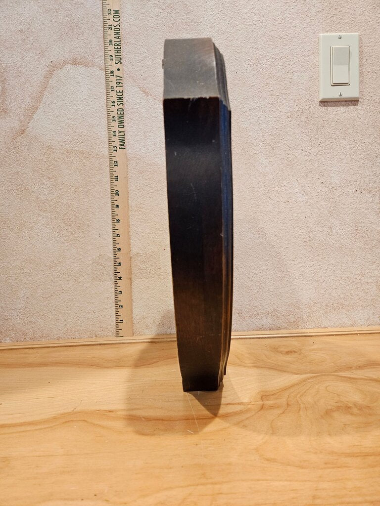 Wood Wall Hanging Clock w Sculpted Edges untested