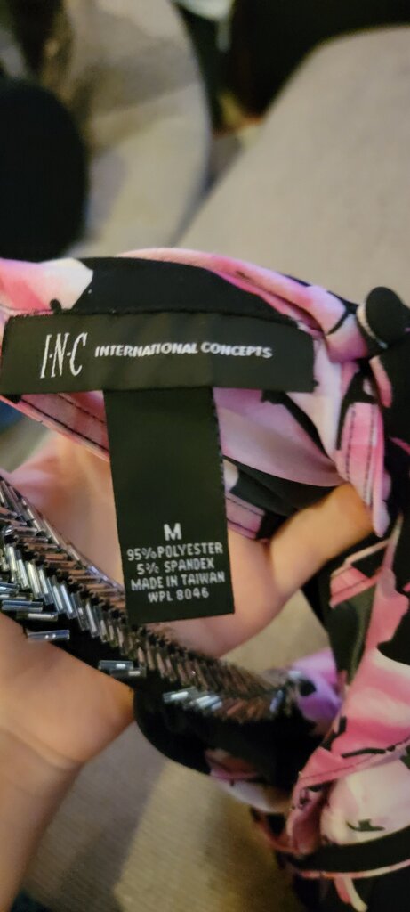 INC Black Floral Tank Top