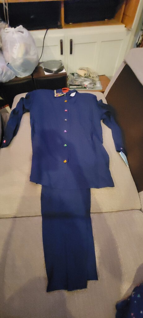 R&K NWT Originals Women's Blue Button-Up Two-Piece Outfit