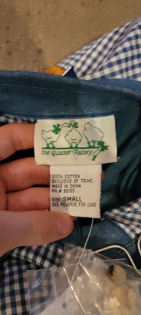 Quaker Factory Gingham Check Shirt with Embroidery