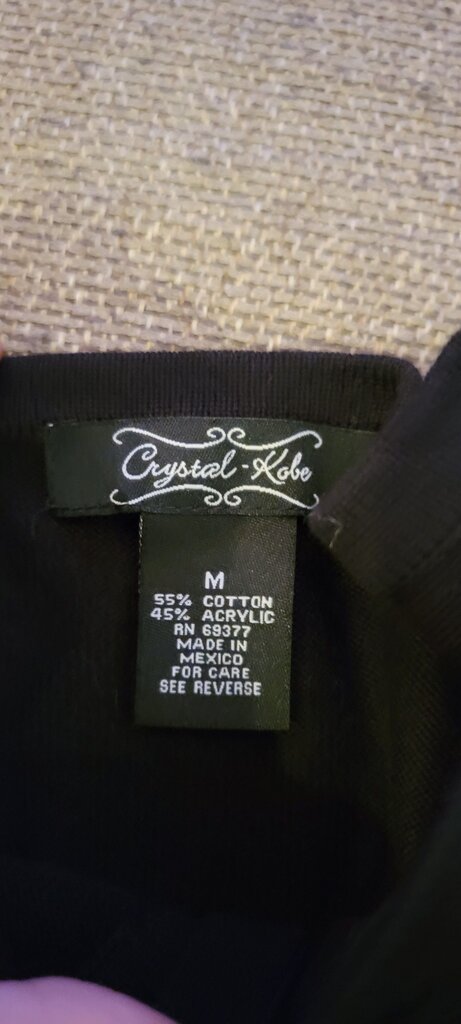 Crystal Kobe Black Cardigan with Embroidery