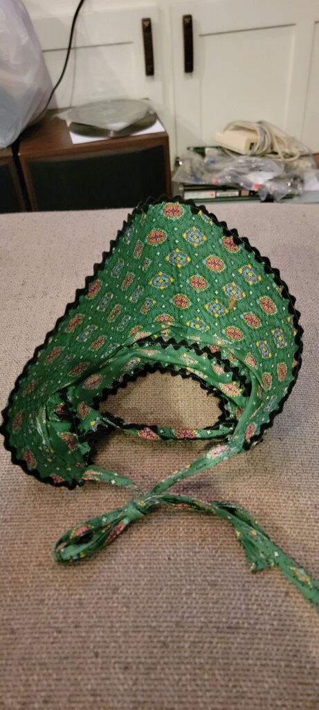 Green Floral Dress with Bonnet