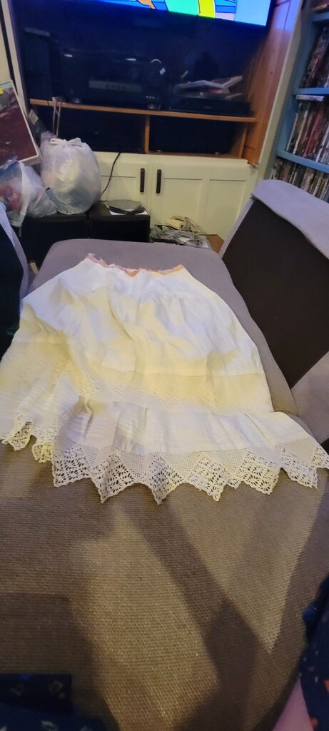 White Lace Trimmed Skirt