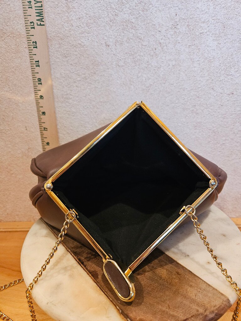 Vintage Brown Leather Clutch Bag