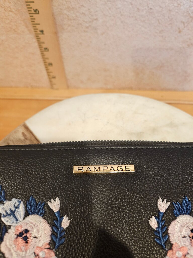 RAMPAGE Floral Embroidered Black Wallet