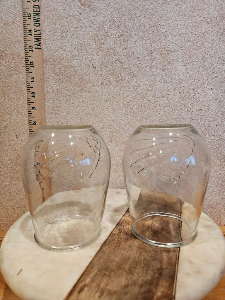 2 Halloween Skeleton Hand Glasses 4.75" Stemless Wine Tumblers Votive Holders Clear Glass Tumblers