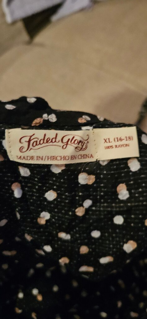 Faded Glory Black Polka Dot Dress