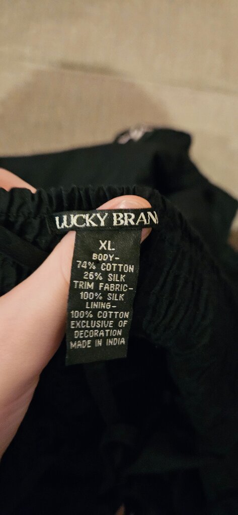 Lucky Brand Women's Black Embroidered Dress