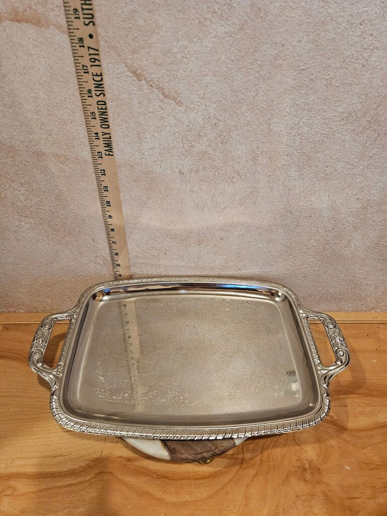 Vintage Silver Plated Serving Tray Set