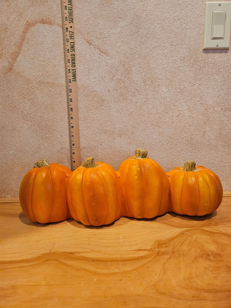 Vintage Trendmasters 4 Horizontal Foam Pumpkin Light Up Jack O Lantern 1995 no bottom with light fixture