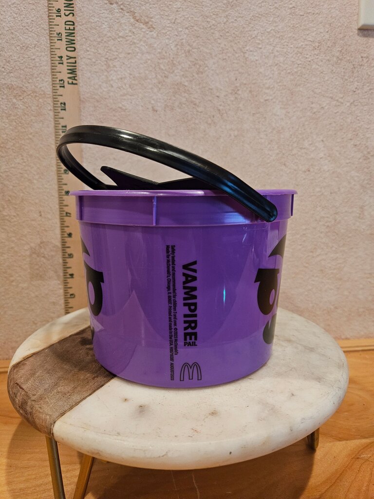 Collectible McDonald's Happy Meal Purple Vampire Bucket Pail Collectible Memorabilia