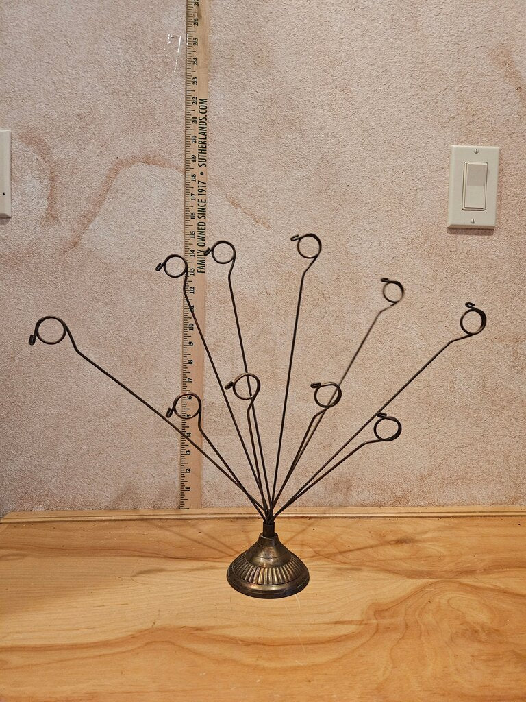 Vintage MCM Vintage Silver Tone Metal Photo, Postcard, Business Card or Recipe Holder Display Wire Photo Display Stand Desk organizer