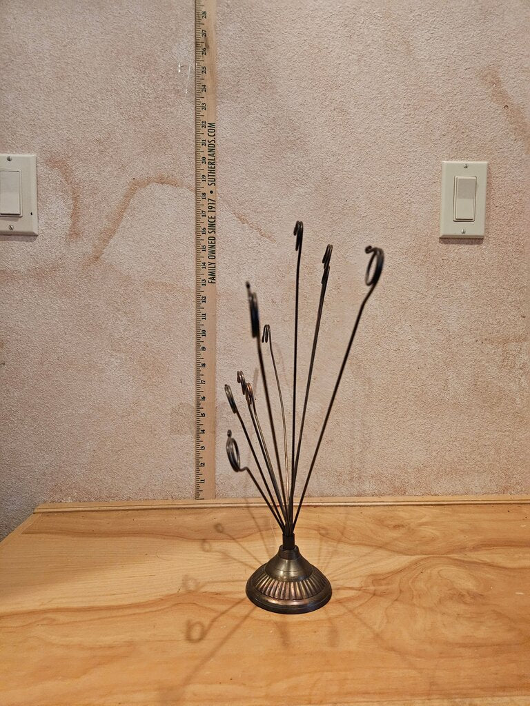 Vintage MCM Vintage Silver Tone Metal Photo, Postcard, Business Card or Recipe Holder Display Wire Photo Display Stand Desk organizer