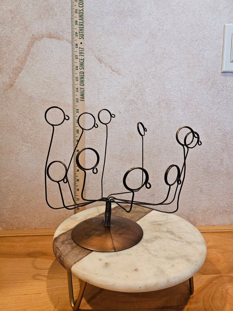 Vintage MCM Vintage Silver Tone Metal Photo, Postcard, Business Card or Recipe Holder Display Wire Photo Display Stand Desk organizer Unique flat base