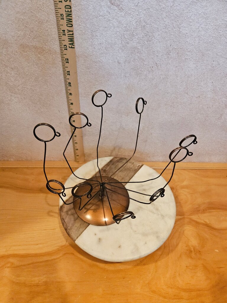 Vintage MCM Vintage Silver Tone Metal Photo, Postcard, Business Card or Recipe Holder Display Wire Photo Display Stand Desk organizer Unique flat base