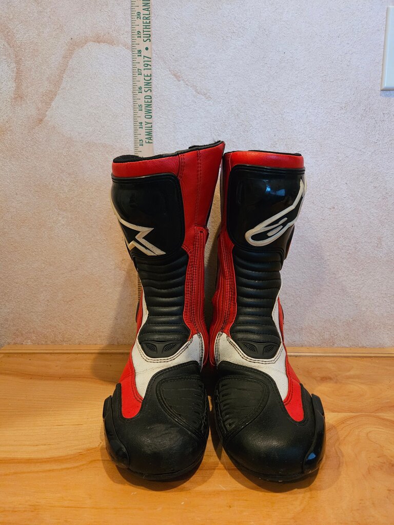 Rare Red black white Alpinestars SMX-5 SMX Series Mens Motorcycle Boots US Shoe Size 9 Euro 43 Racing Motorcycle Boots