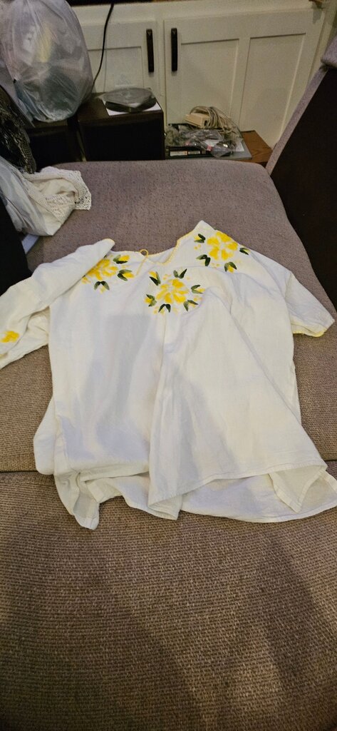 Embroidered Floral White Blouse