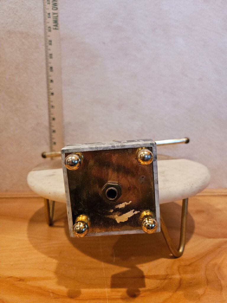 Vintage Hollywood Regency Metal & Marble T-Bar Jewelry Stand, Towel Holder Display | Neoclassical Vanity kitchen Barware Display