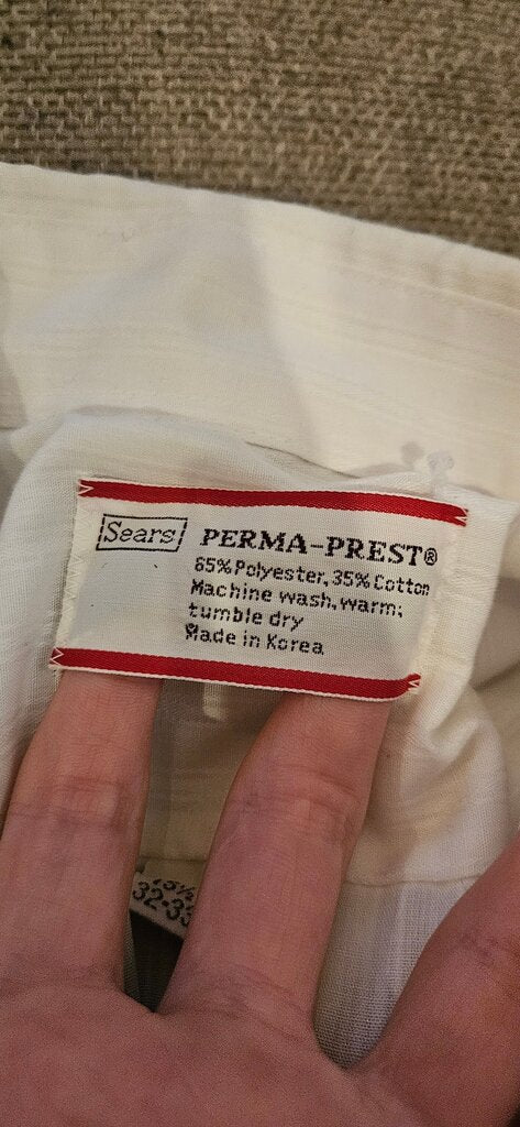 Sears Perma-Prest Men's White Dress Shirt