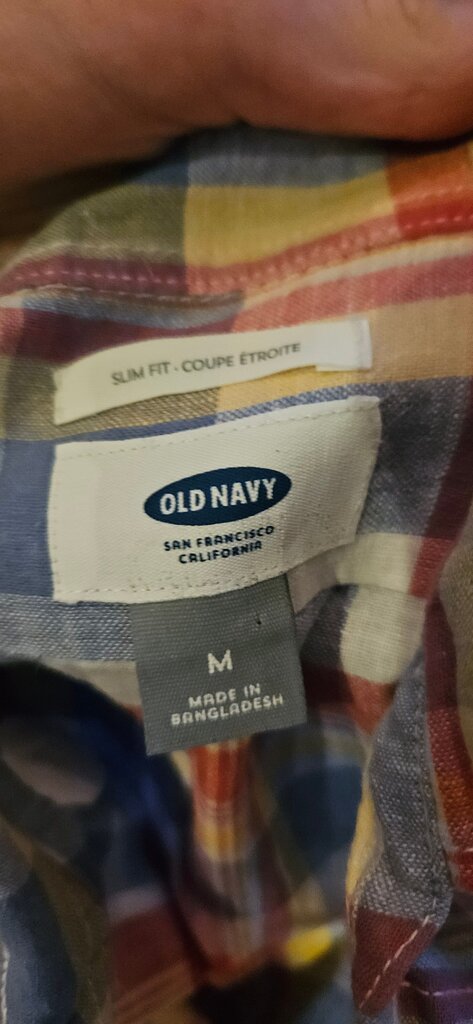 Old Navy Slim Fit Multi-Color Checkered Shirt