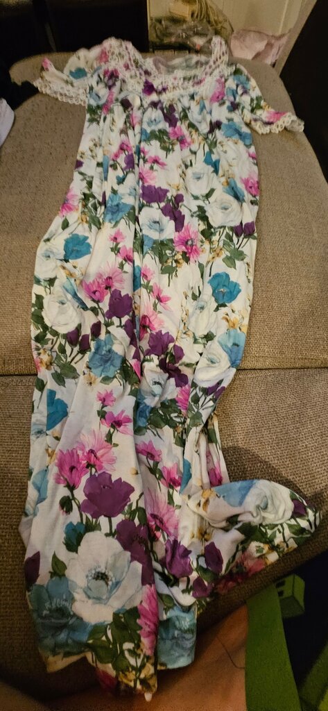 Floral Print Maxi Dress with Lace Details