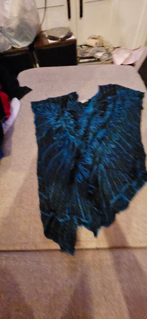 Blue Patterned One Size Top