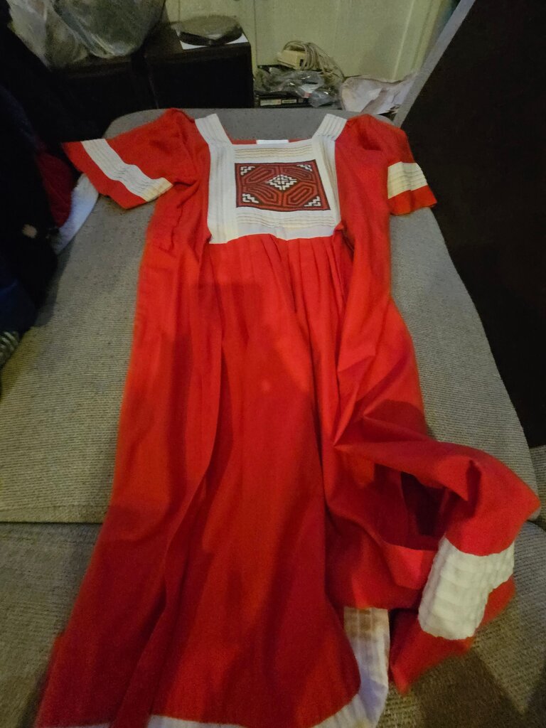 Handmade Embroidered Red Dress