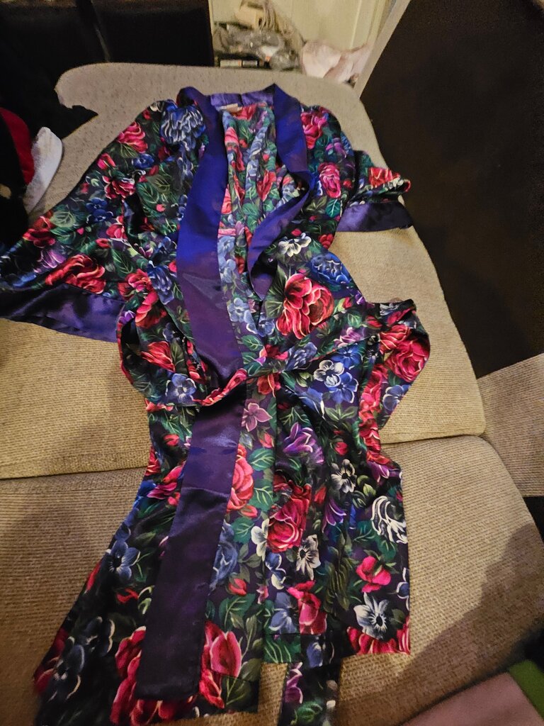Floral Satin Robe