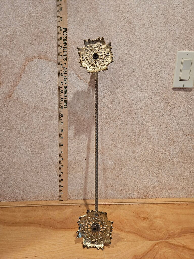 Vintage Rare MCM Gilded Brass Ornate Towel Holder w Floral Gilt Wall Mount Motif Design Hollywood Regency