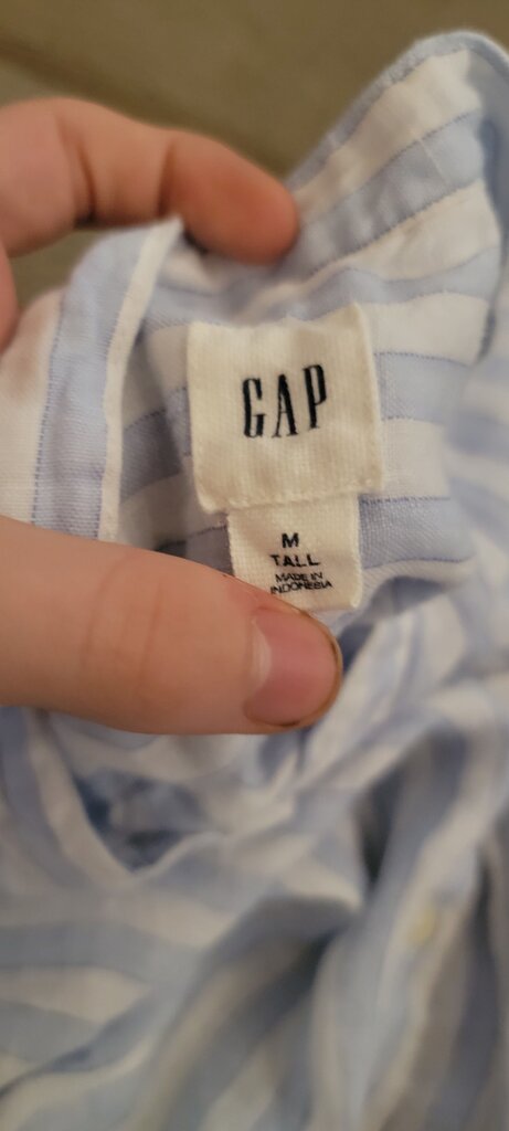 GAP Striped Sleeveless Button-Up Top