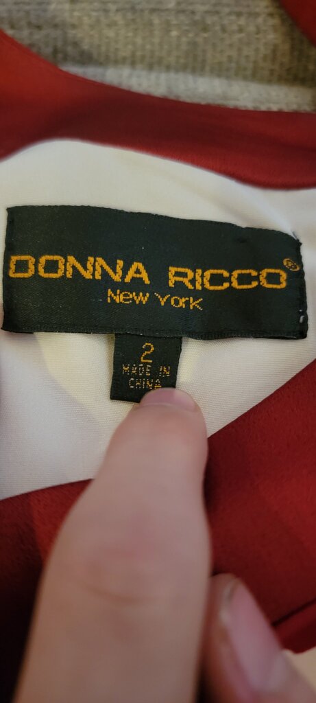 Donna Ricco Women's Red and White Patterned Dress