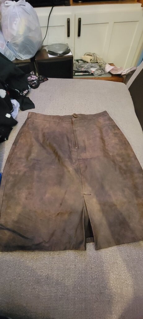 Vintage Brown Leather Skirt