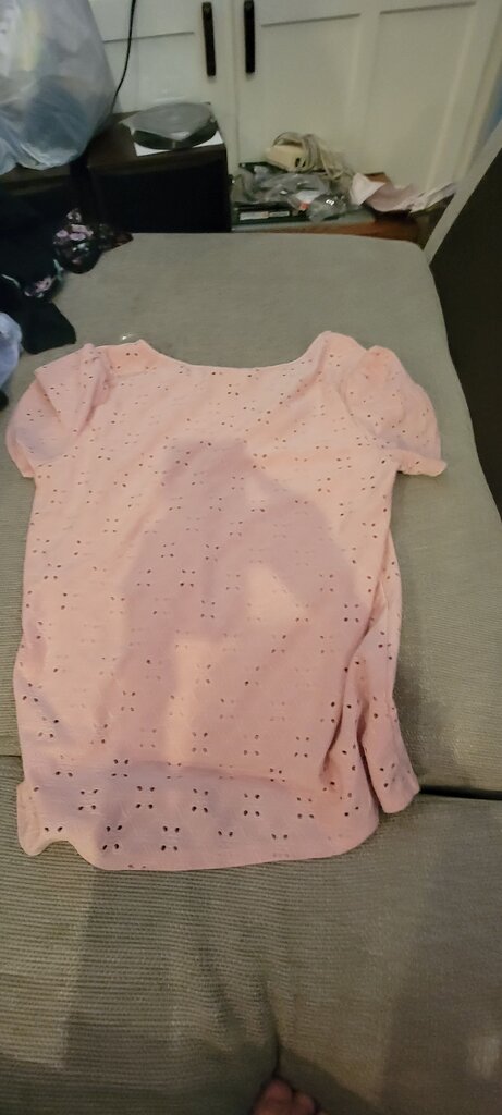 Naif Petite Blush Pink Eyelet Top