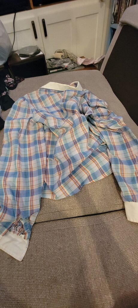Blue Plaid Button-Up Shirt