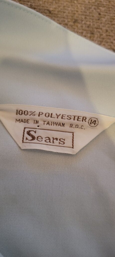Light Blue Polyester Button-Up Shirt